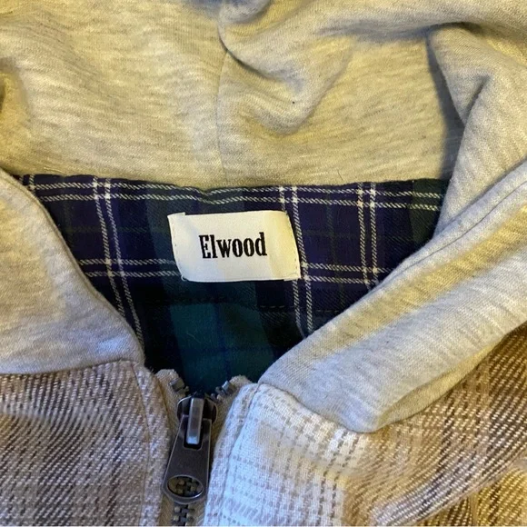 Elwood FLANNEL SHACKET In BROWN SHADOW PLAID Boxy Cropped Fit Sz XXL Men’s - Picture 9 of 9